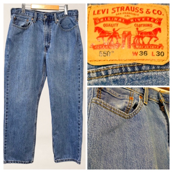 Levi's Other - LEVI’S 550 Relaxed Fit Vintage Wash Dadcore Normcore Denim Jeans W 36 L 30